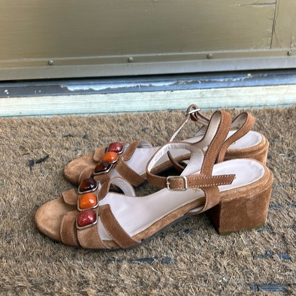 C. Doux Suede Sandals Made in Spain Bohemian Hippie Festival Summer Vacation - Picture 1 of 12